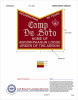 Camp De Soto Home of Abooikpaagun Lodge - Black Border/Red Background