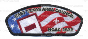 Patch Scan of East Texas Area Council- NOAC 2022 CSP (American Flag)