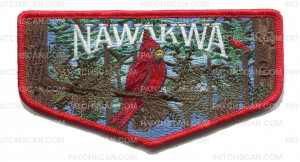 Patch Scan of Nawakwa Lodge Cardinal Flap- Red Border 