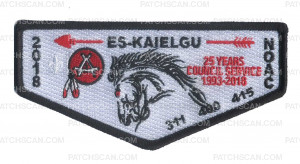 Patch Scan of ES Kaielgu 2018 NOAC 25 Years Council Service 1993-2018 Flap