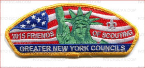 Patch Scan of Friends of Scouting 2015 with Statue of LIberty