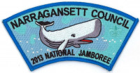 X166383A 2013 NATIONAL JAMBOREE (whale rocker)  Narragansett Council #546
