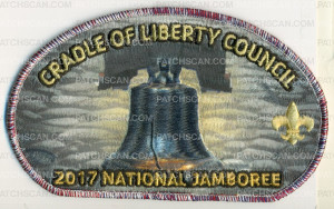 Patch Scan of Cradle of Liberty- 2017 National Jamboree- Liberty Bell (Red, White & Blue Border) 