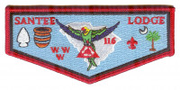 Santee Lodge 116 WWW Flap Light Blue Background - Revised Pee Dee Area Council #552 - merged with Indian Waters Council #553