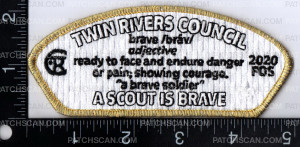 Patch Scan of Twin Rivers Council A Scout Is Brave 2019