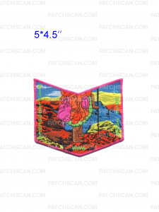 Patch Scan of Withlacoochee NOAC 2024 pocket patch day scene pink border