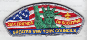 Patch Scan of Friends of Scouting 2014 with Statue of Liberty 