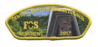 Reverent-FOS 2017-CNNC-Consecutively # - Gold Border Central North Carolina Council #416