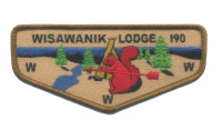 Wisawanik Lodge 190 flap dark gold border Arbuckle Area Council #468