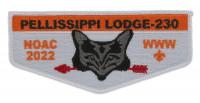 Pellissippi Lodge 230 NOAC 2022 flap white border Great Smoky Mountain Council #557
