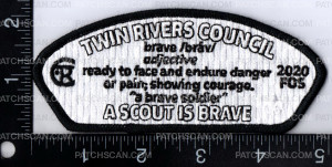 Patch Scan of Twin Rivers Council A Scout Is Brave 2019