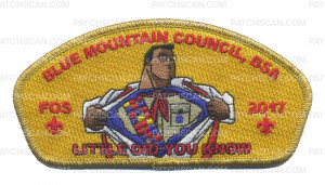 Patch Scan of Blue Mountain Council- Little Did You Know- FOS gold metallic border