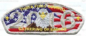 Patch Scan of Three Fires Council- Gathering of Eagles- Silver Met Brdr