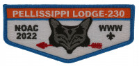 Pellissippi Lodge 230 NOAC 2022 flap blue border Great Smoky Mountain Council #557