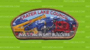 Patch Scan of Crater Lake Council 2024 Grit Builders CSP bronze met border