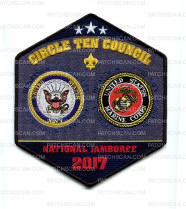 Patch Scan of Circle Ten Council- 2017 National Scout Jamboree- Center (Navy/Marines) 
