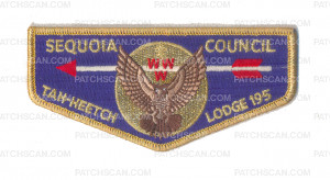 Patch Scan of Sequoia Council Tah-Heetch Lodge 195 Gold Metallic Flap