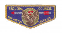 Sequoia Council Tah-Heetch Lodge 195 Gold Metallic Flap Sequoia Council #27