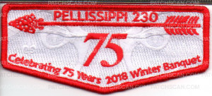 Patch Scan of Great Smokey Mountains Council 75th Anniversary Pellissippi 230 Winter Banquet 2018