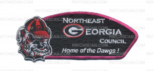 Patch Scan of NEGA Council- Home of the Dawgs (Hvy Emb) Pink Border