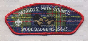 Patch Scan of Wood Badge N5-358-15 (Patriots Path Council) 4 Beads 