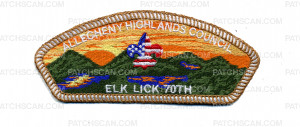 Patch Scan of Allegheny Highlands Council Elk Lick 70th White Border