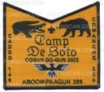 Patch Scan of Camp De Soto 2022 Tri-Lodge Retro Pocket Piece