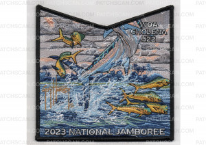Patch Scan of 2023 National Jamboree Pocket Patch Blue Mahi (PO 101187)