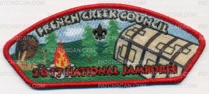 Patch Scan of French Creek Council- 2017 National Jamboree- Cabin (Red Border) 