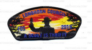 Patch Scan of Longhorn Council 2018 FOS A Scout is Thrifty
