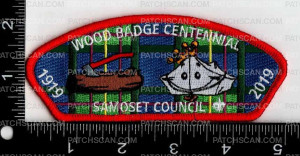 Patch Scan of Samoset Council Wood Badge Centennial 1919 - 2019