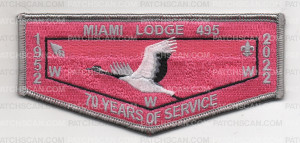 Patch Scan of MIAMI LODGE 70 YEARS GREY BORDER PINK PATCH