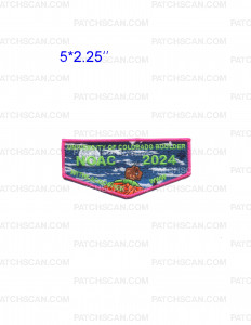 Patch Scan of Withlacoochee NOAC 2024 flap day scene pink border