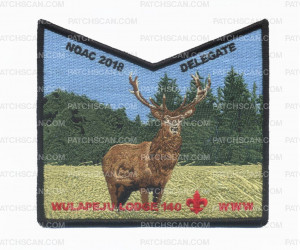 Patch Scan of Wulapeju Lodge 140 NOAC 2018 Delegate Deer in Field Pocket Patch
