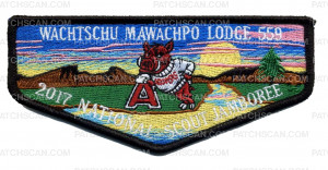 Patch Scan of 2017 National Jamboree - Wachtschu Mawachpo Lodge - OA Flap -  Black border