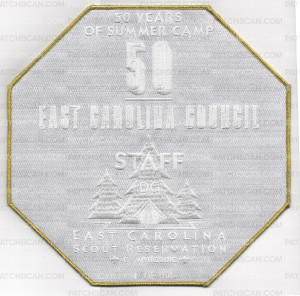 Patch Scan of Camp Boddie 50th Anniversary STAFF Back Patch (PO 88722)