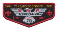 Abooikpaagun 75 Years of Service (2 lines) De Soto Area Council #13
