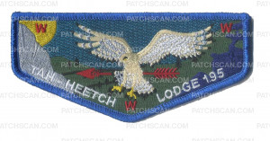 Patch Scan of Tah-Heetch Lodge 195 Flap Blue Metallic Border