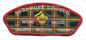 Patch Scan of Sagamore Council- Wood Badge CSP Red Border 