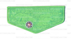 Patch Scan of K124410 - COLONIAL VIRGINIA COUNCIL - WAHUNSENAKAH 333 FLAP GREEN PF14 (100TH LOGO)