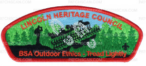 Patch Scan of LHC- BSA Outdoor Ethics- Tread Lightly - Red