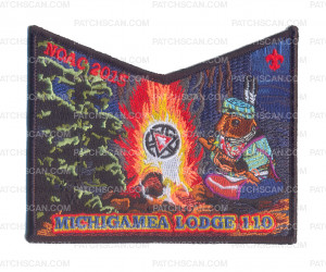Patch Scan of K123928 - Calumet Council - NOAC Patch Michigamea Small Squirrel Pocket (Black)