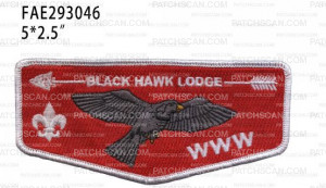 Patch Scan of Red Black Hawk Lodge Flap (Hawk)