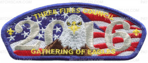 Patch Scan of Three Fires Council - Gathering of Eagles- Blue Border 