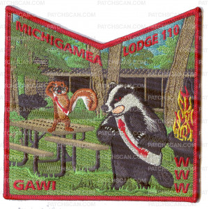 Patch Scan of Michigamea Lodge 110 GAWI Pocket Patch