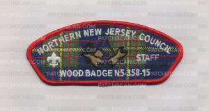Patch Scan of Wood Badge N5-358-15 (Northern New Jersey) 3 Beads "Staff"
