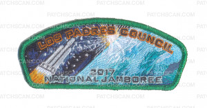 Patch Scan of Los Padres Council 2017 Jamboree JSP Green Metallic Border