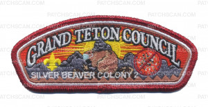 Patch Scan of Grand Teton Council Silver Beaver Colony 2 red metallic border