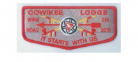 Cowikee Lodge NOAC flap (red) Alabama-Florida Council #3