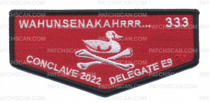 Patch Scan of Wahunsenakah 333 Conclave 2022 flap red background